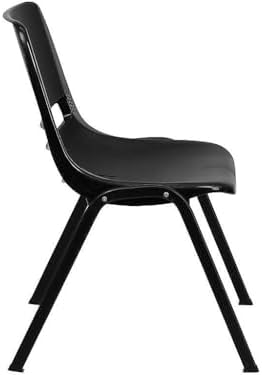 Flash Furniture HERCULES Series 880 lb. Capacity Black Ergonomic Shell Stack ...