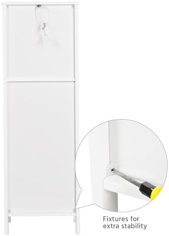 Yaheetech Small Bathroom Storage Cabinet with 2 Drawers & Open Shelf, White