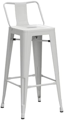 Changjie Furniture Metal Barstools Set of 4 Industrial Bar Stools with Backs,...