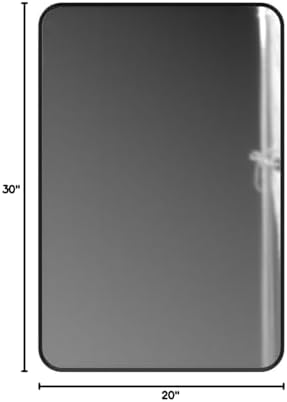 20" x 30" Black Bathroom Mirrors for Over Sink, Thin Metal Frame