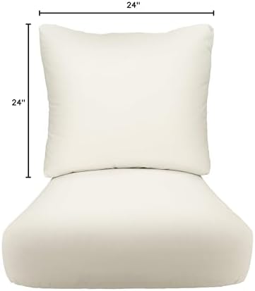 RSH DECOR: Sunbrella Deep Seating Cushion with Pillow Back | 24" x 24&qu...