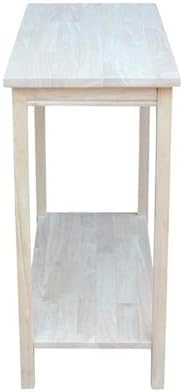 IC International Concepts, Portman Accent Table , Solid Real Wood, Sturdy Par...
