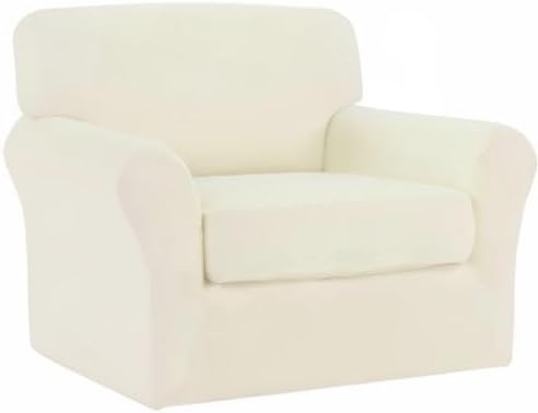 Easy-Going 2 Pieces Stretch Sofa Slipcover for Armchair Washable
