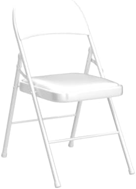 Karl home 6 Pack White Folding Chairs with Padded Seats, 330lbs Capacity