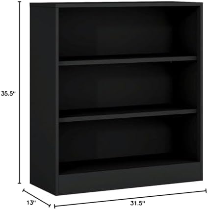 IRONMIX Metal Open Bookcase, 3-Tier Bookshelf with Adjustable Shelves