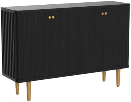 HLR Sideboard Buffet Cabinet, 48" Modern Accent Cabinet with 4 Door and ...