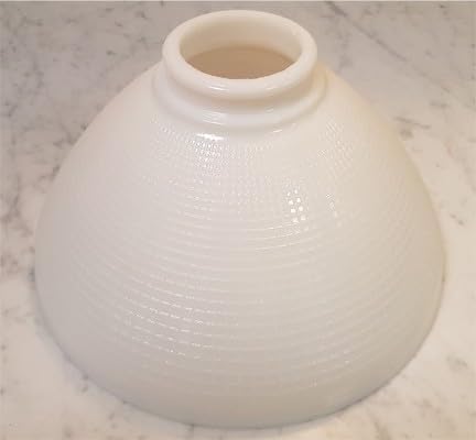 B&P Lamp 8 Inch Diameter I.E.S Style White Opal Glass Reflector Shade wit...