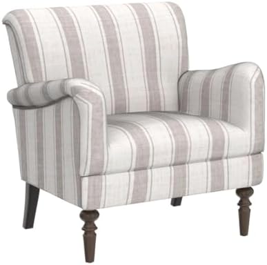 HULALA HOME Farmhouse Accent Chair with Stripe Pattern, Tan