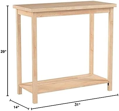 IC International Concepts, Portman Accent Table , Solid Real Wood, Sturdy Par...