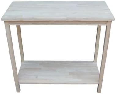 IC International Concepts, Portman Accent Table , Solid Real Wood, Sturdy Par...