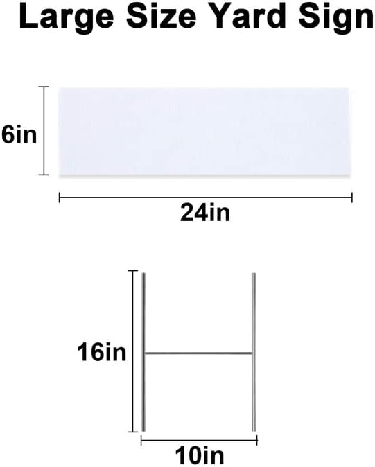 15 PCS Blank Yard Signs with H Metal Stakes, 6 x 24 Inches White Corrugated P...