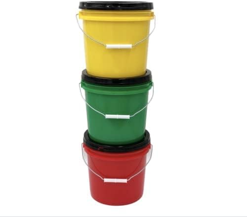 House Naturals 3.5 Gallon Food Grade Multi Color Bucket Pail with Screw On Li...