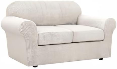 H.VERSAILTEX 3 Piece Stretch Sofa Covers for 2 Cushion Loveseat Couch Covers ...
