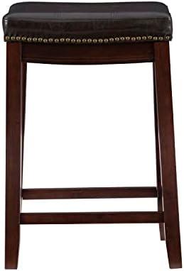 Linon Home Décor Kingston Backless Linon Claridge Stool, Counter Height, Brow...