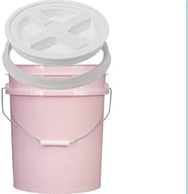 House Naturals 5 Gallon Pink Food Grade Bucket Pail with Air Tight screw on L...