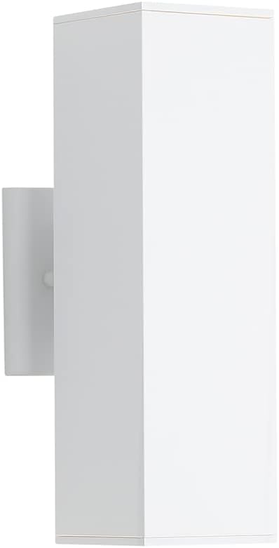 Cerdeco 13" White Square Modern Outdoor Wall Light Exterior Wall Sconce