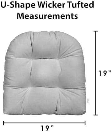 RSH DECOR: Sunbrella Tufted Wicker U-Shape Cushions Set of 2 | 19” x 19” | Wa...