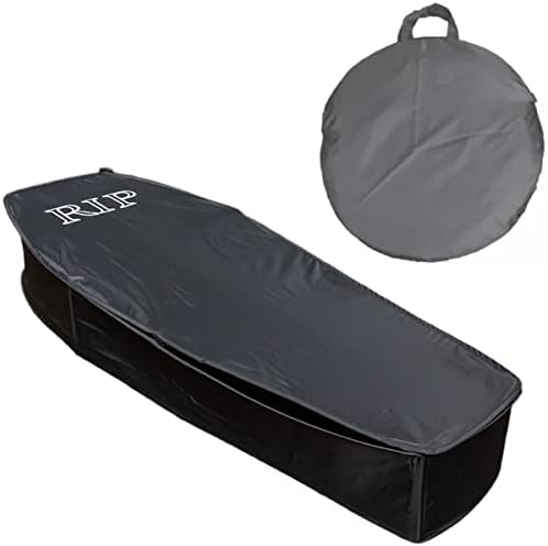 Halloween Pop Up Coffin with Lid, 60 inch Coffin Prop life size Collapsible, ...