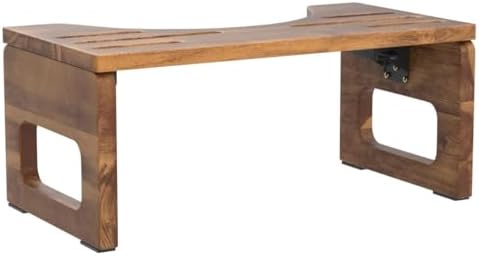 BLUEWEST Acacia Wood Foldable Toilet Stool for Adults, 7 Inch Poop Stool