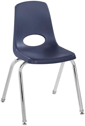 FDP 16" School Stack Chair with Swivel Glides, Navy, 6-Pack, 10368-NV