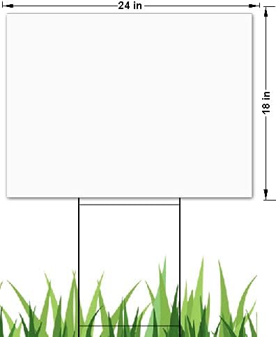 100 Blank Yard Signs (White) 18x24 inch x 4 mm & 100 Metal Stake 10x24 in...