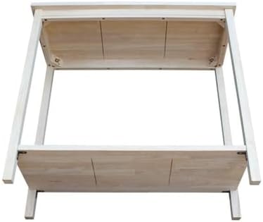 IC International Concepts, Portman Accent Table , Solid Real Wood, Sturdy Par...
