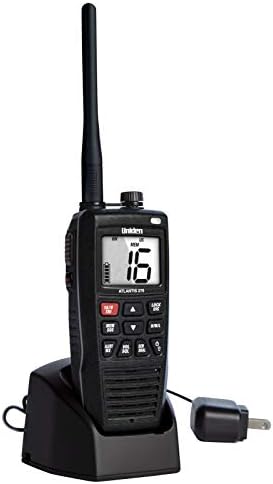 Uniden Atlantis 275 Handheld Two-Way VHF Marine Radio, Floating IPX8 Submersi...