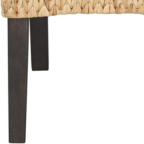 SAFAVIEH Luz Wood Dining Chair Set of 2, 18.5" Seat Rustic Natural SEA8016A
