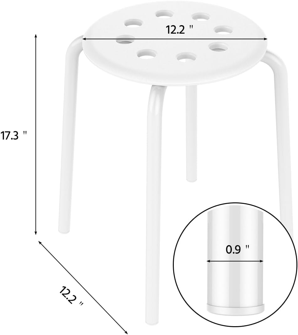 Yaheetech 17.3in Portable Stacking Stool, Set of 5, Black
