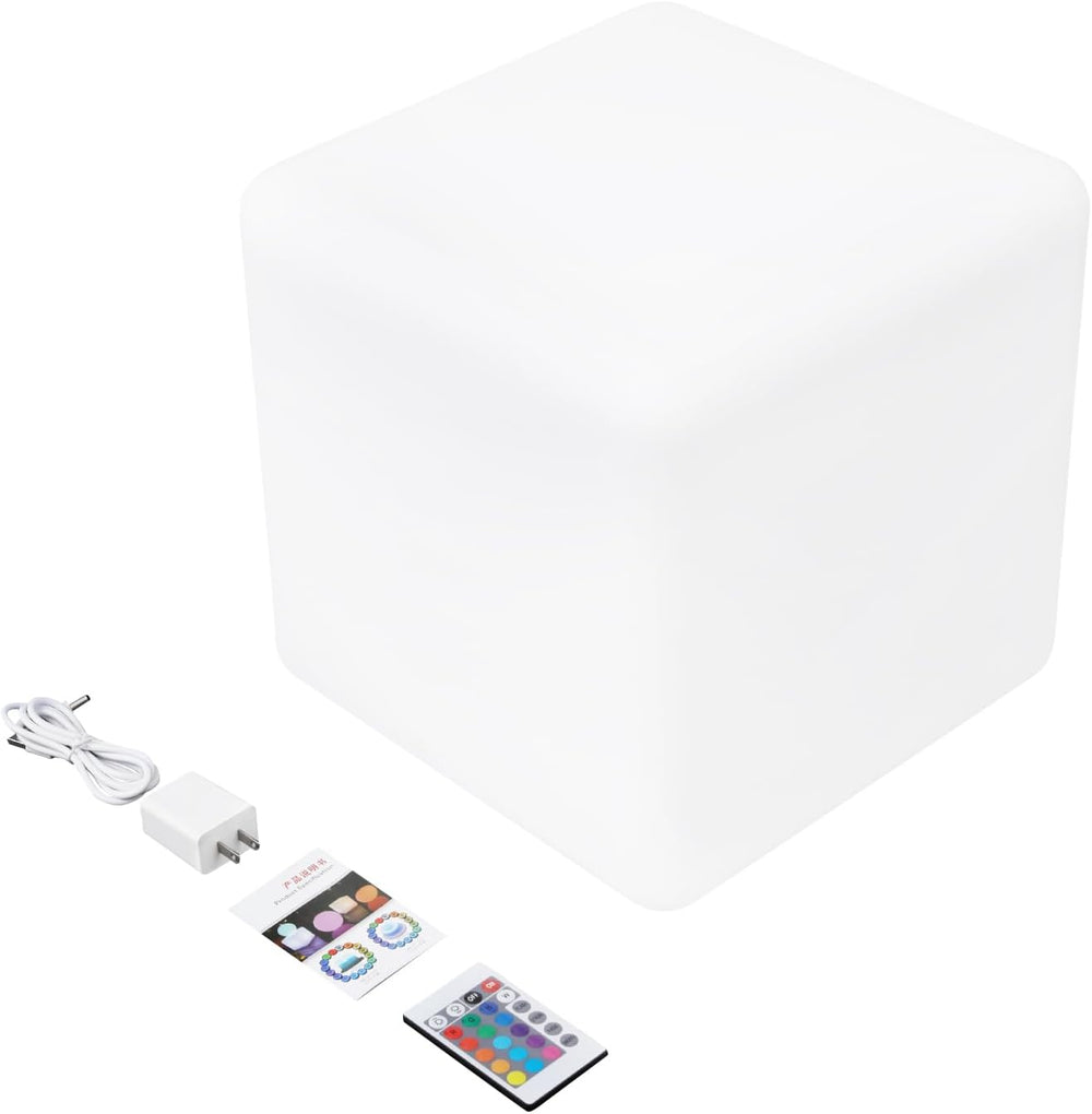 Rechargeable LED Cube Chair, 16 Colors Remote Conctrol Glow Furniture Stool T...