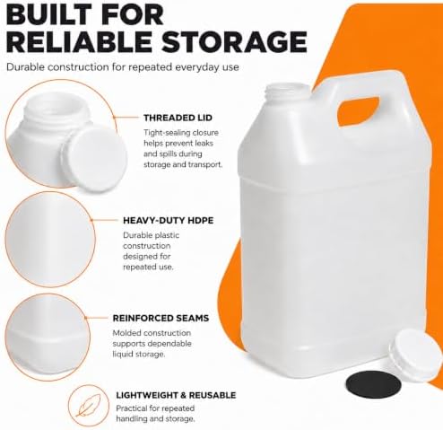 2.5 Gallon Water Jugs & Oil Containers |HDPE Carboy Water Container |7-Pack