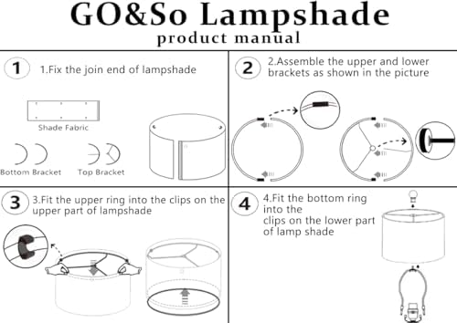 GO&SO Black Lamp Shades 1Pc,13" D x 10" H,Medium Drum Lampshade