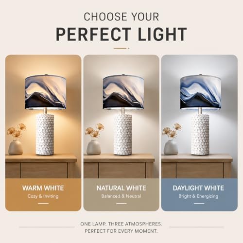 Drum Lamp Shade, Blue Ocean Wave, 13 x 13 x 10 Inch