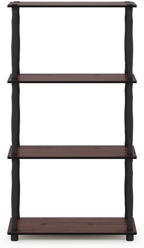 Furinno Turn-N-Tube 4-Tier Multipurpose Shelf Display Rack, Classic Tubes, Da...