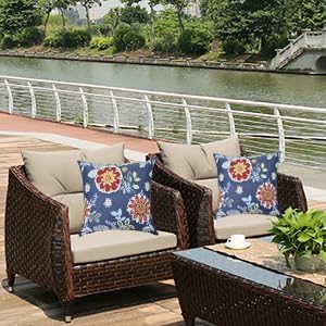 Outdoor Throw Pillows - Decorative Pillows with Insert Included Set of 2 Outd...