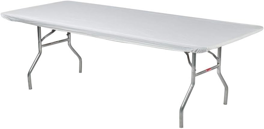Kwik-Covers 6' Rectangle Plastic Table Covers 30" x 72", Bundle...
