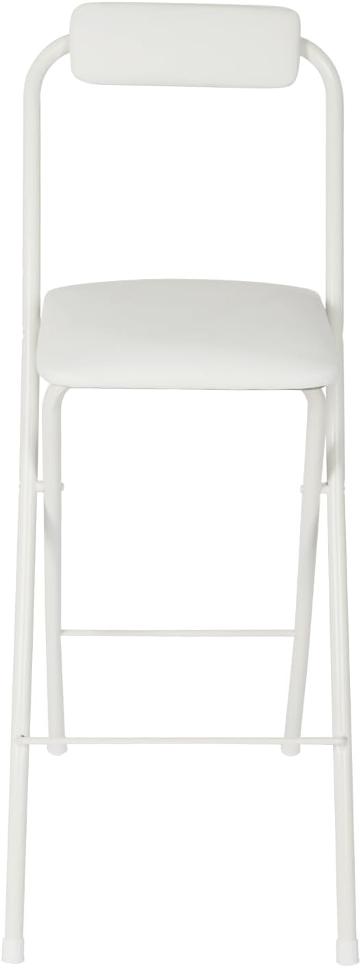1Pcs Folding Counter Height Bar Stool w/Back,27.5" Cushioned Portable Stool