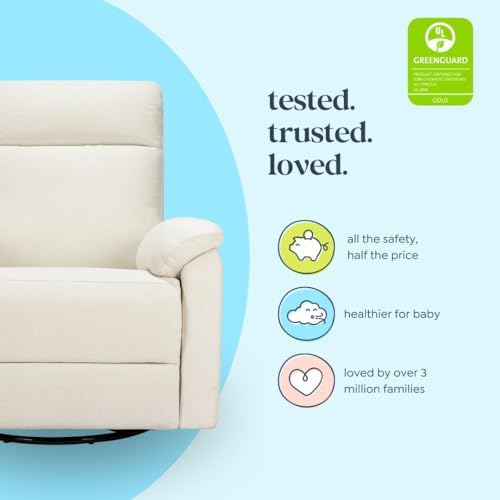 Davinci Suzy Recliner Glider w/ 360° Swivel, Manual, Vanilla