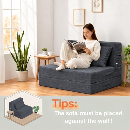 Folding Sofa Bed, Convertible Sleeper Chair Bed, Floor Sofa with Bag