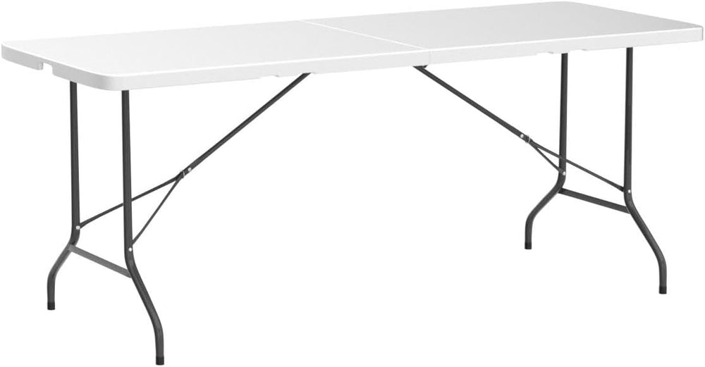 ZenStyle 6 ft Indoor Outdoor Heavy Duty Plastic Folding Table Portable Picnic...