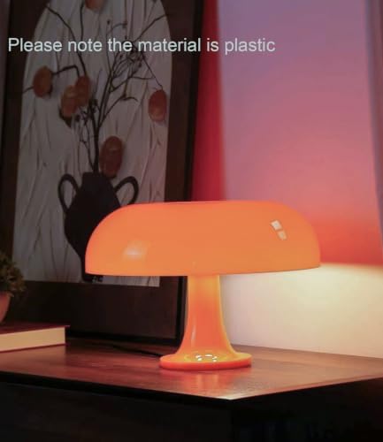 Orange Mushroom Lamp, Mid Century Modern Table Lamp for Bedroom, Minimalist M...