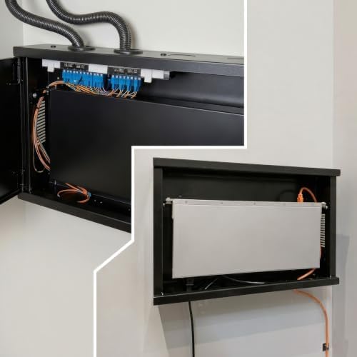 Electriduct 2U Wall Mount Rack Enclosure Network Cabinet Solid Door Black Pow...