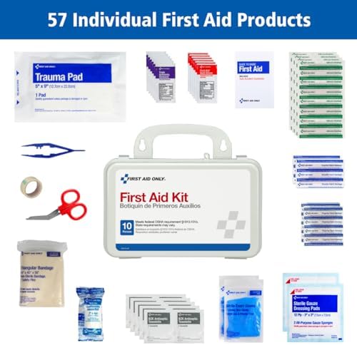 First Aid Only 10-Person Compact First Aid Kit for Home, Car & Work