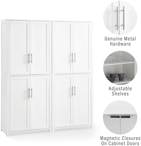 Crosley Furniture Savannah 2-Piece Pantry Storage Cabinet Set