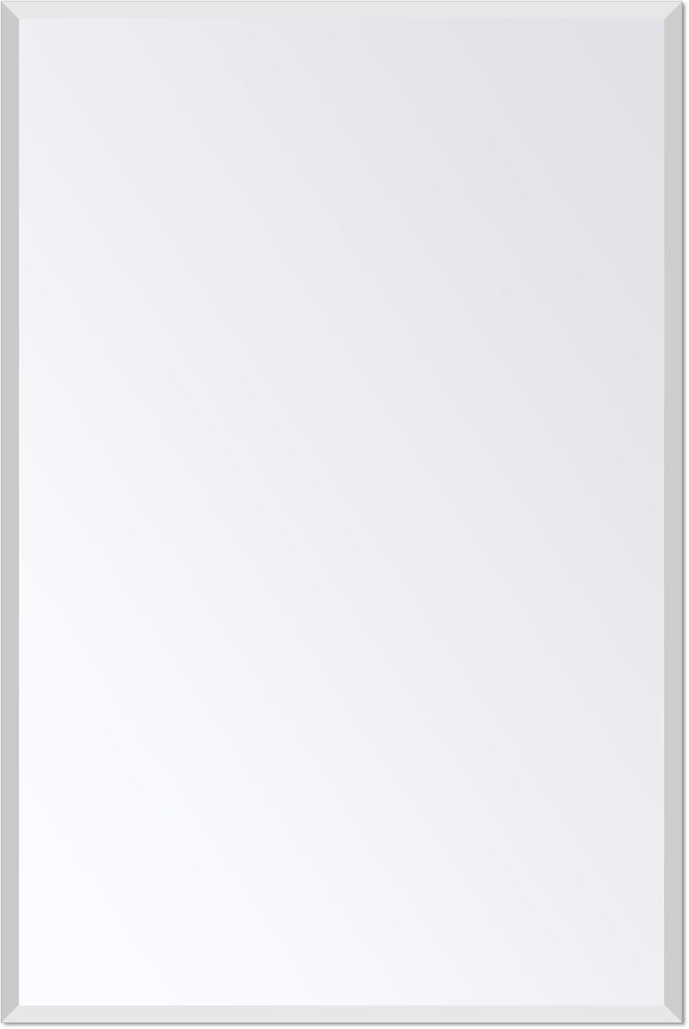 Bathroom Mirror for Over Sink 24x16 Inch Frameless Wall Mirror Rectangle