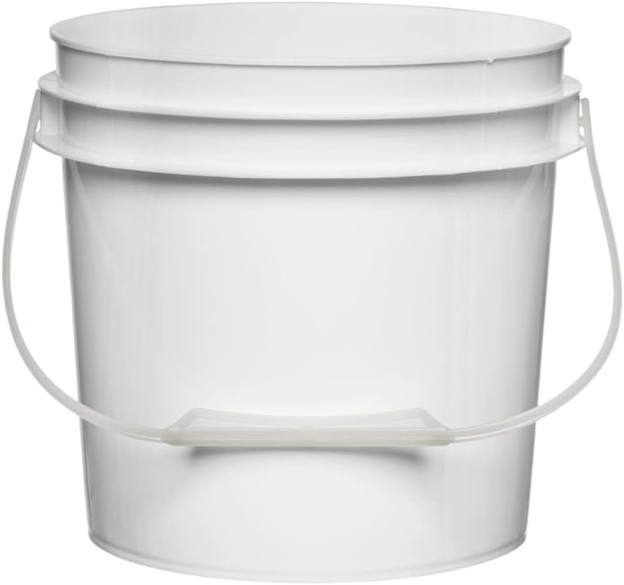 House Naturals 1 Gallon White Bucket with Gasket lid - Food Grade containers ...