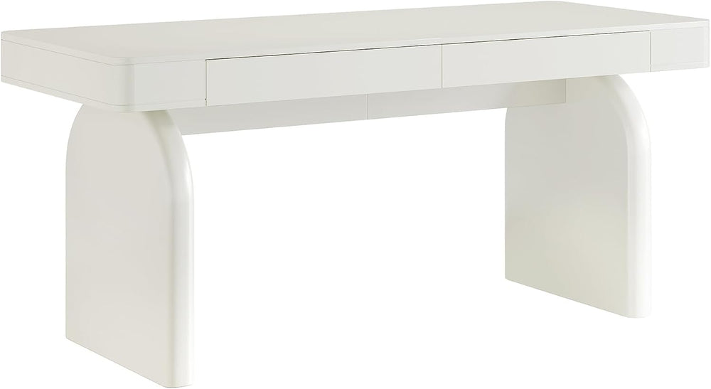 Tribesigns White Desk with Drawers, 63-Inch Modern Executive Office Desk, Glo...
