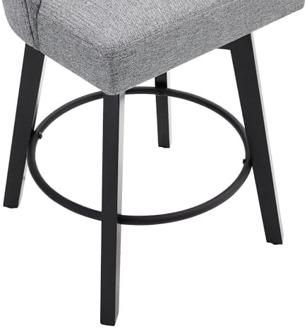 KISLOT Swivel Barstools, 26" Counter Height,2-Pack,Gray