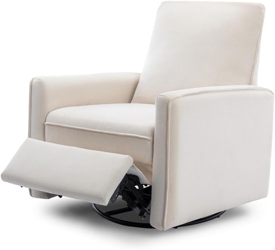 DaVinci Penny Swivel Glider Recliner, Performance Cream Eco-Weave