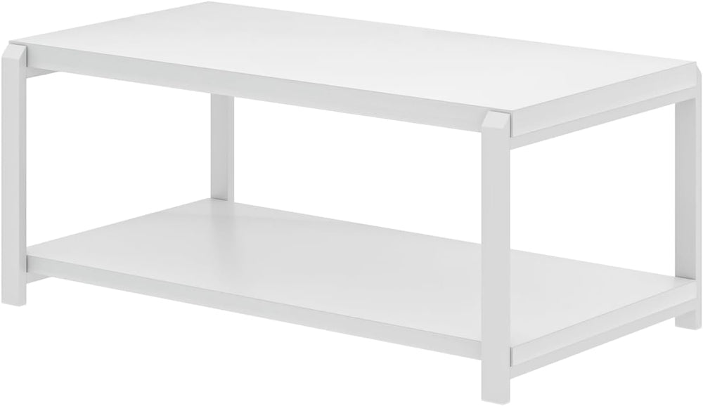EXCEFUR White Coffee Table with Storage, Modern Center Table for Living Room,...